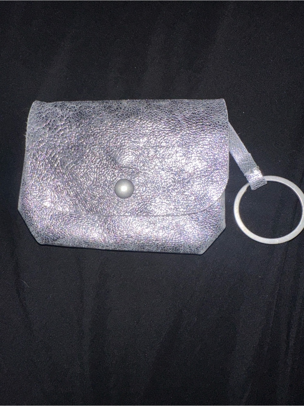 Free People Metallic Iridescent Keyring Coin Purse